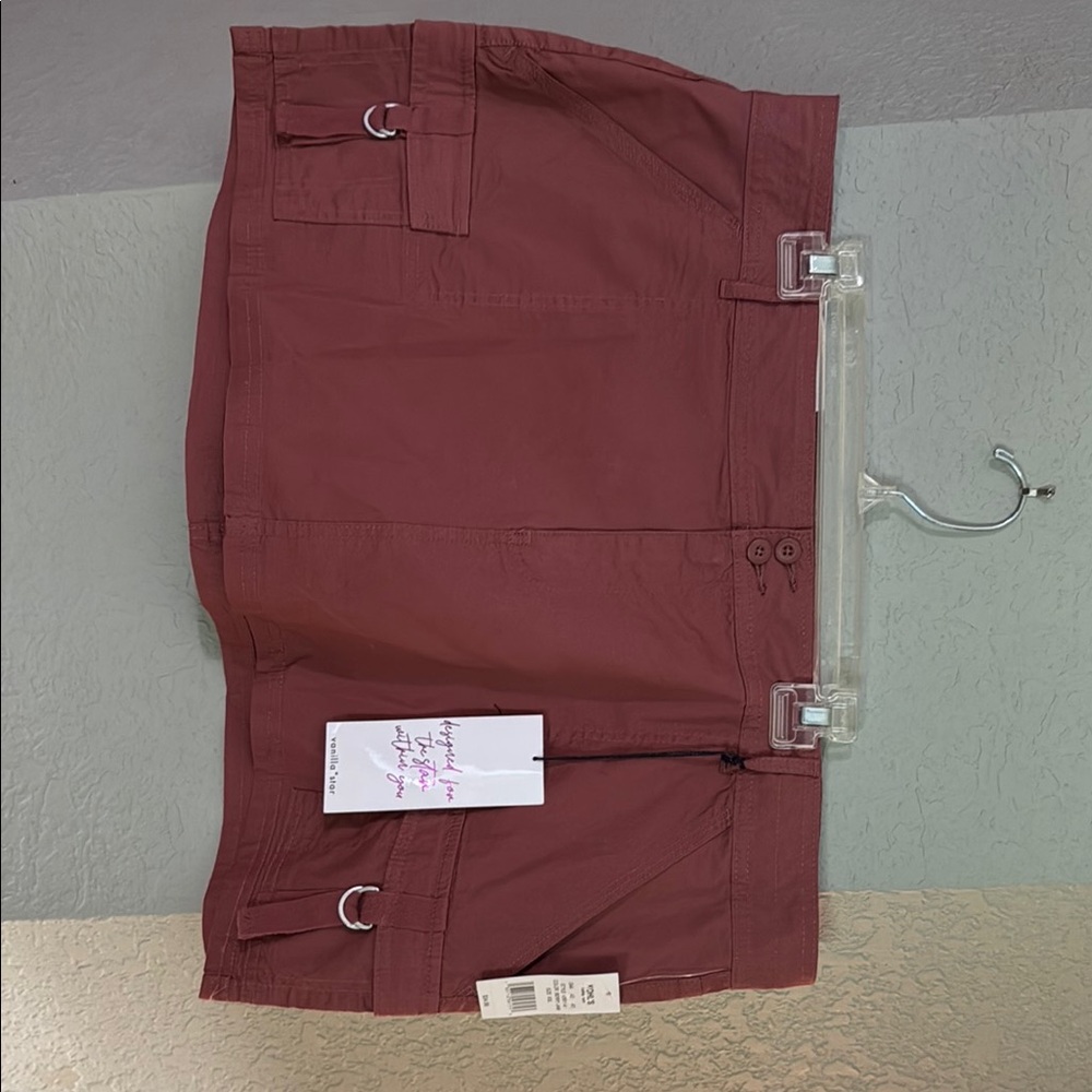Vanilla Star Men's Dark Red Cargo Shorts